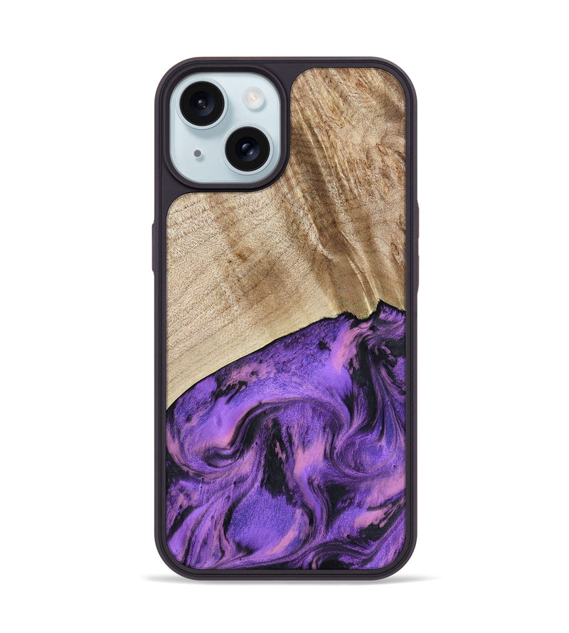 iPhone 15 Wood Phone Case - Nanette (Purple, 801618)