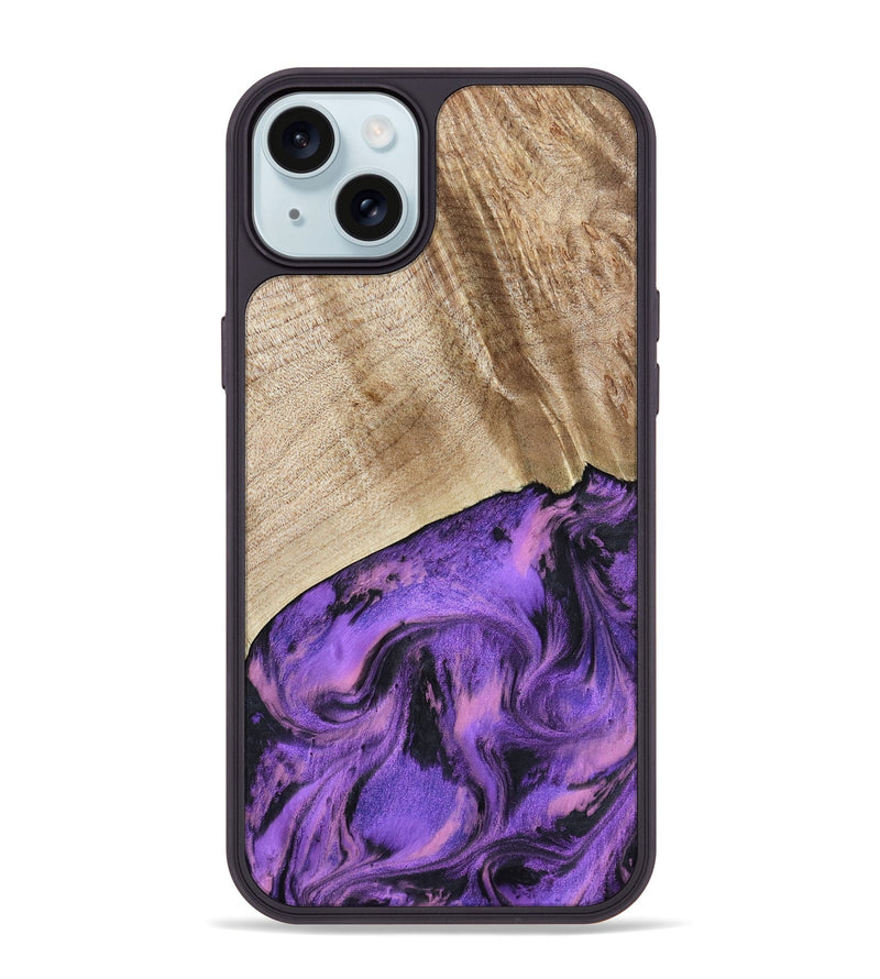 iPhone 15 Plus Wood Phone Case - Nanette (Purple, 801618)