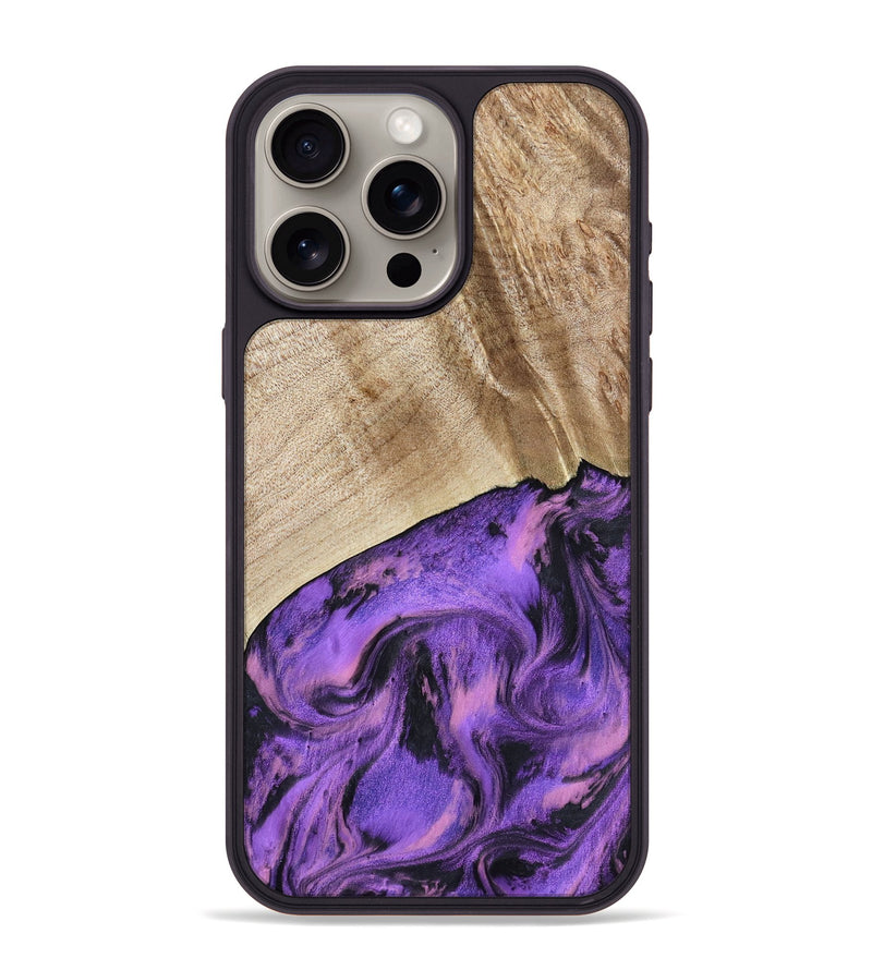 iPhone 15 Pro Max Wood Phone Case - Nanette (Purple, 801618)