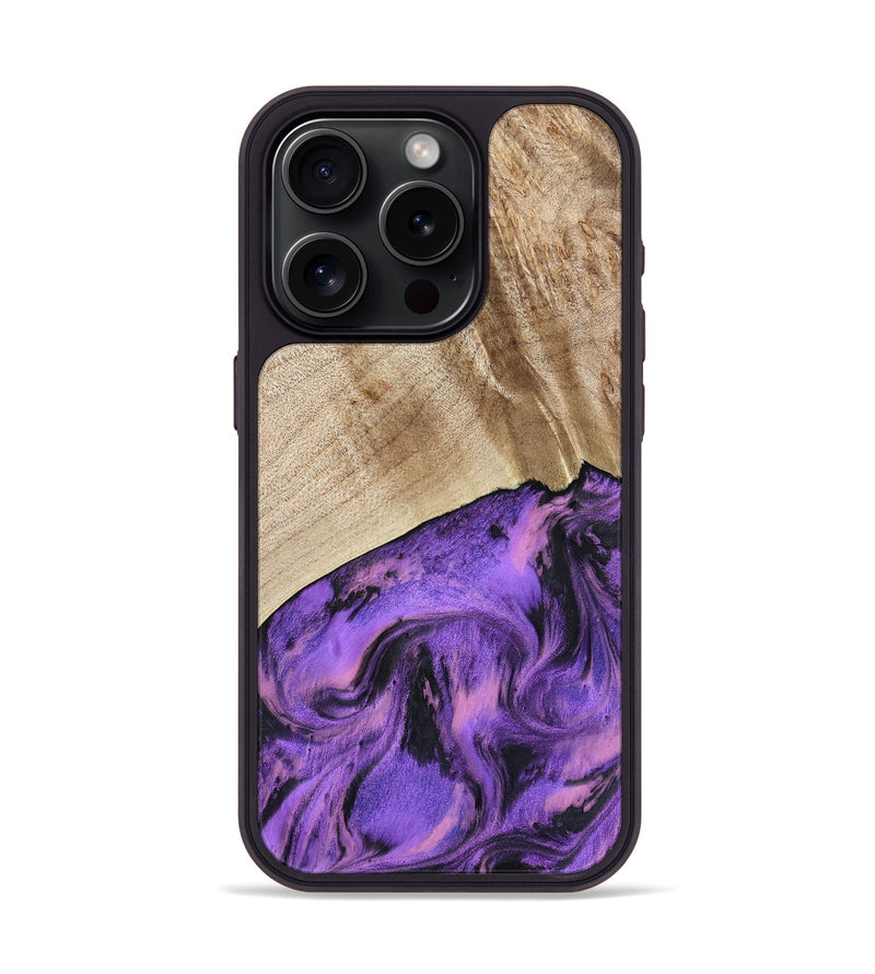 iPhone 15 Pro Wood Phone Case - Nanette (Purple, 801618)
