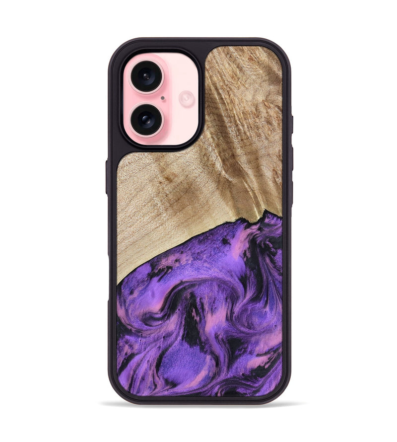 iPhone 16 Wood Phone Case - Nanette (Purple, 801618)