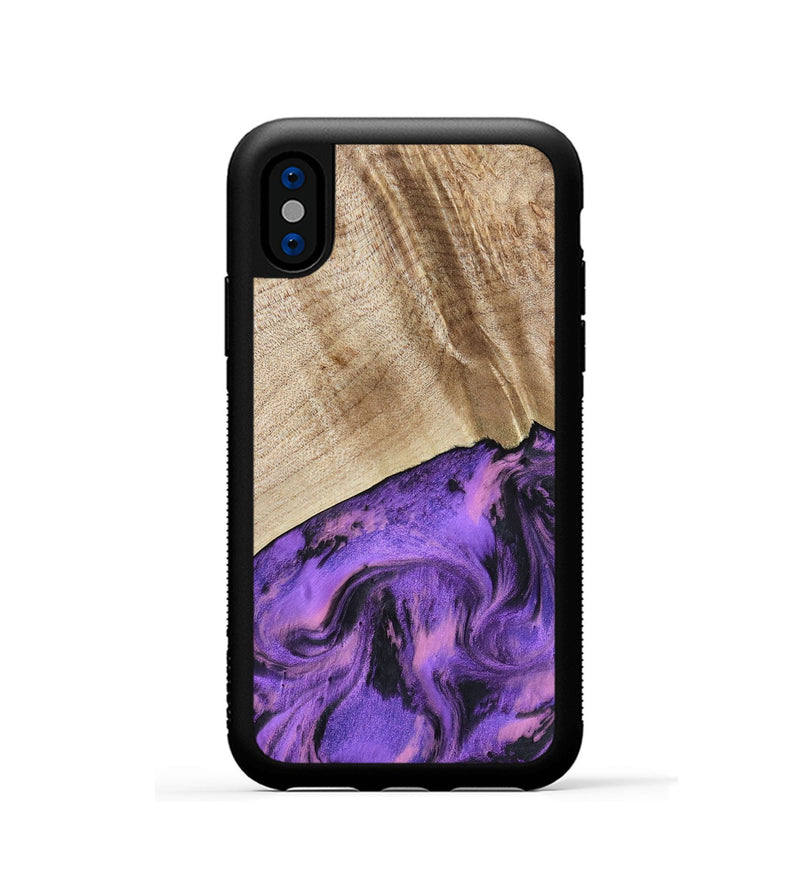 iPhone Xs Wood Phone Case - Nanette (Purple, 801618)