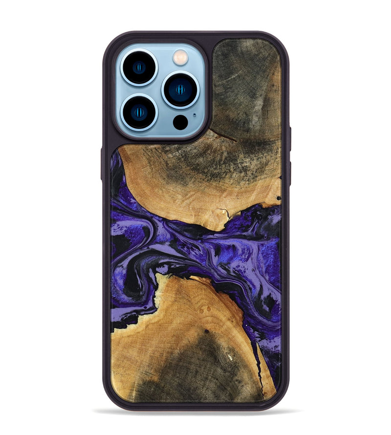 iPhone 14 Pro Max Wood Phone Case - Tracey (Purple, 801619)