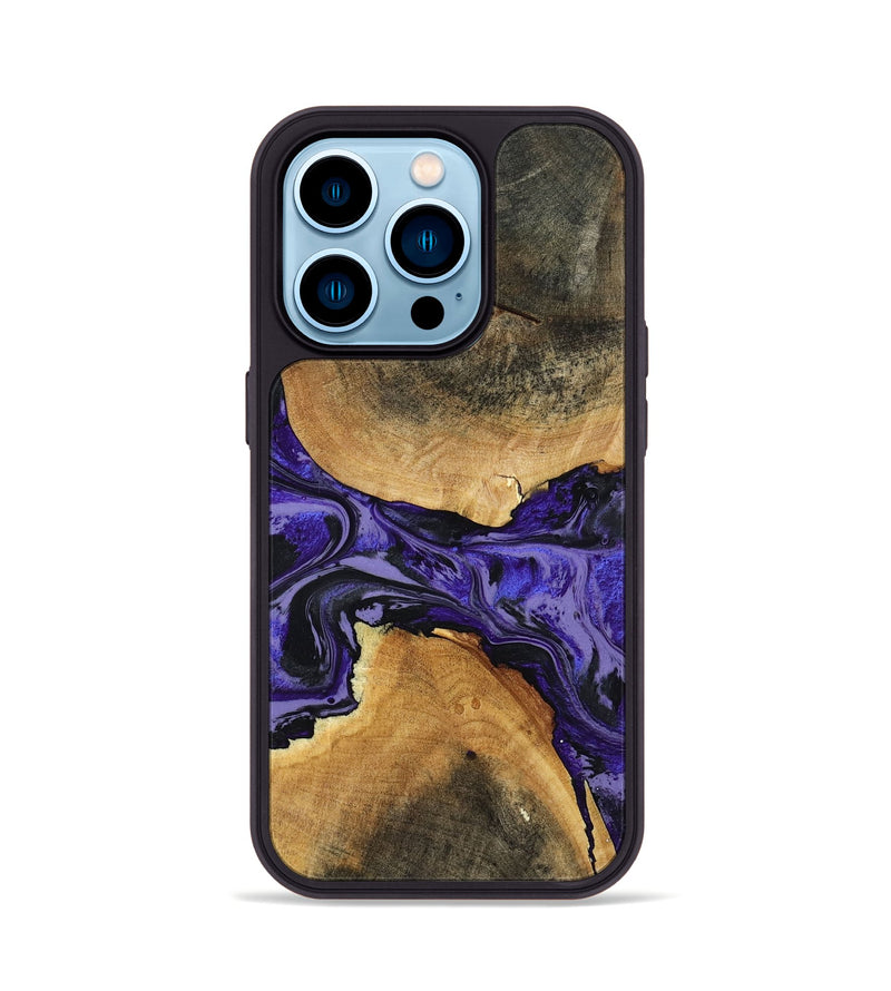 iPhone 14 Pro Wood Phone Case - Tracey (Purple, 801619)