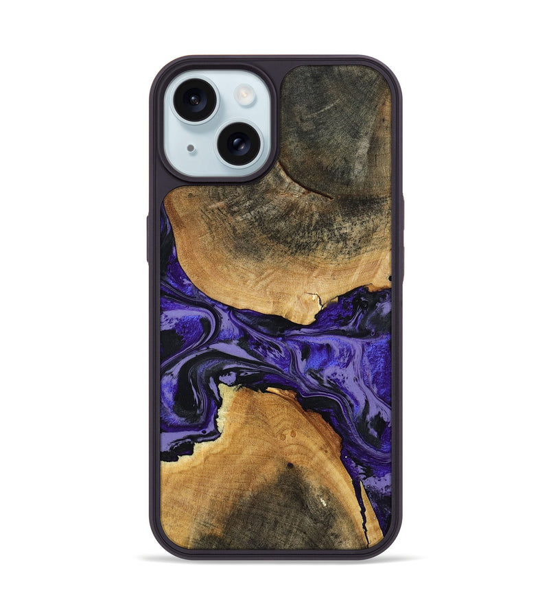 iPhone 15 Wood Phone Case - Tracey (Purple, 801619)