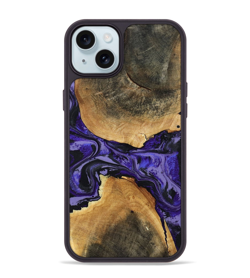 iPhone 15 Plus Wood Phone Case - Tracey (Purple, 801619)