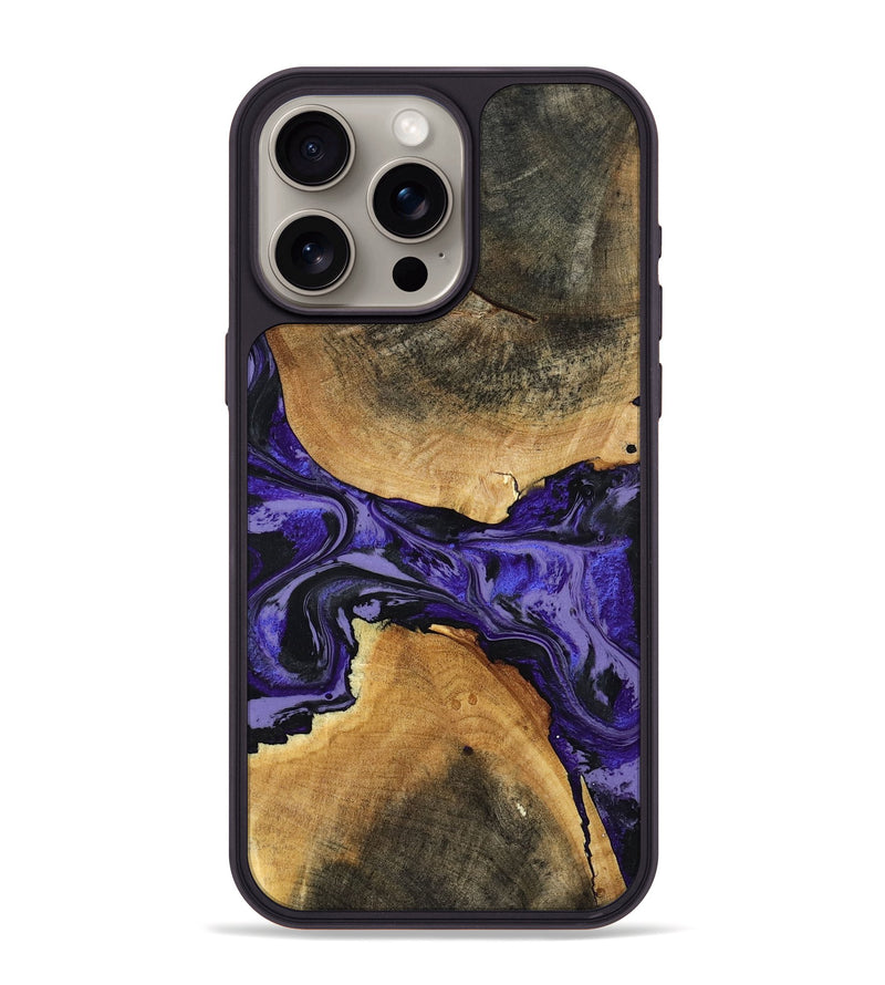 iPhone 15 Pro Max Wood Phone Case - Tracey (Purple, 801619)