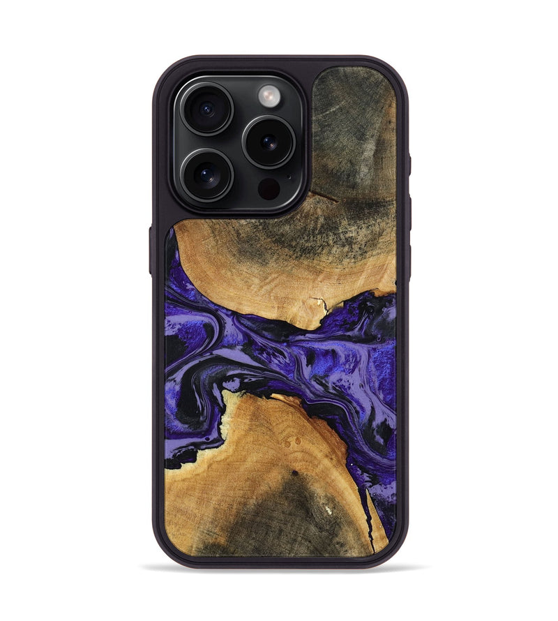 iPhone 15 Pro Wood Phone Case - Tracey (Purple, 801619)