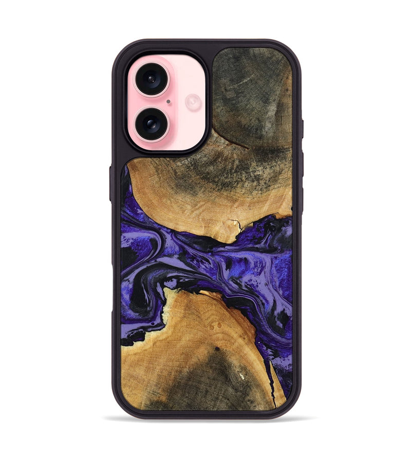 iPhone 16 Wood Phone Case - Tracey (Purple, 801619)
