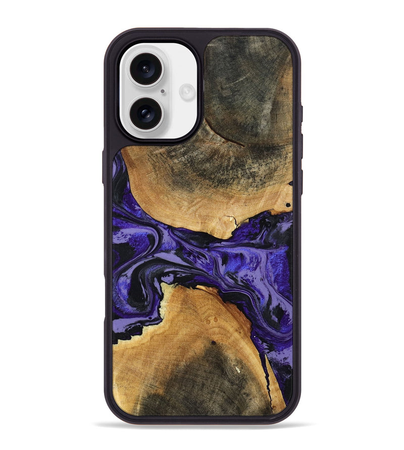 iPhone 16 Plus Wood Phone Case - Tracey (Purple, 801619)