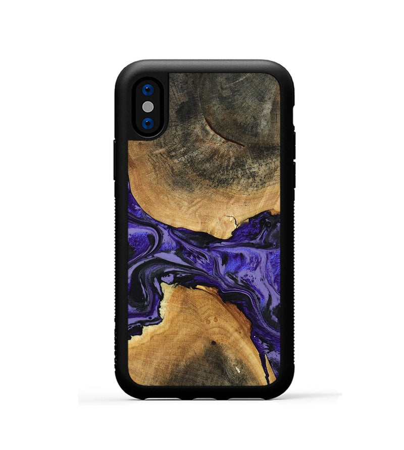 iPhone Xs Wood Phone Case - Tracey (Purple, 801619)