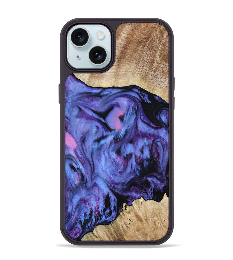 iPhone 15 Plus Wood Phone Case - Jill (Purple, 801621)
