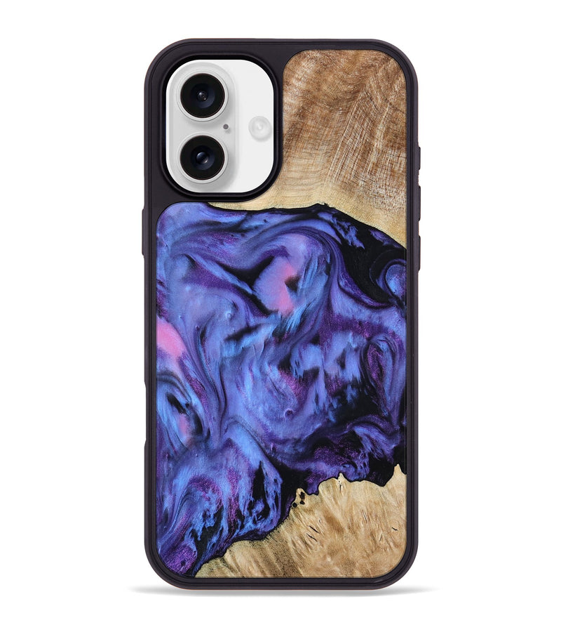 iPhone 16 Plus Wood Phone Case - Jill (Purple, 801621)