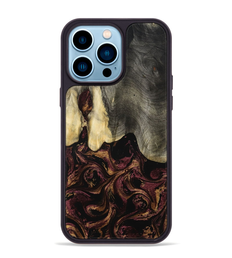 iPhone 14 Pro Max Wood Phone Case - Rosina (Purple, 801622)