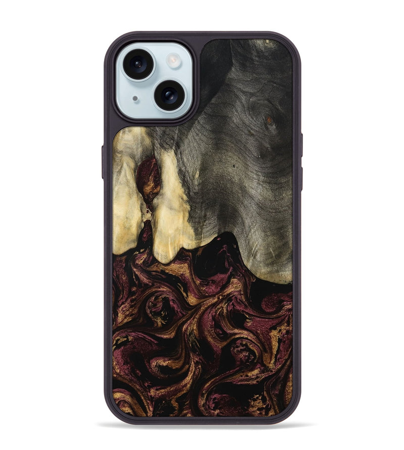 iPhone 15 Plus Wood Phone Case - Rosina (Purple, 801622)