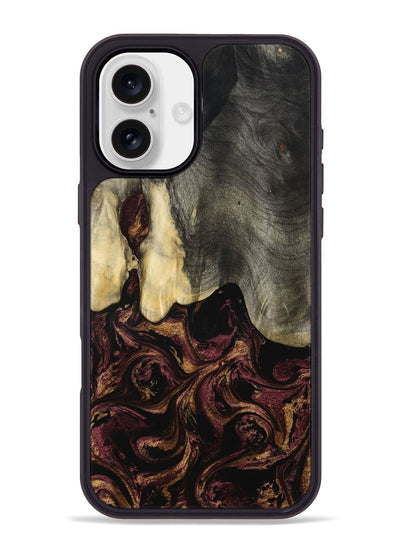 iPhone 16 Plus Wood Phone Case - Rosina (Purple, 801622)