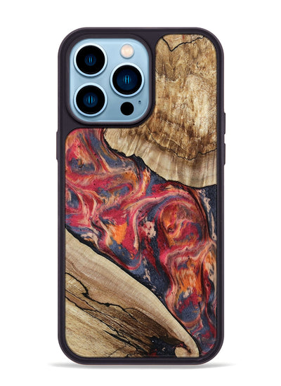 iPhone 14 Pro Max Wood Phone Case - Andy (Red, 801623)