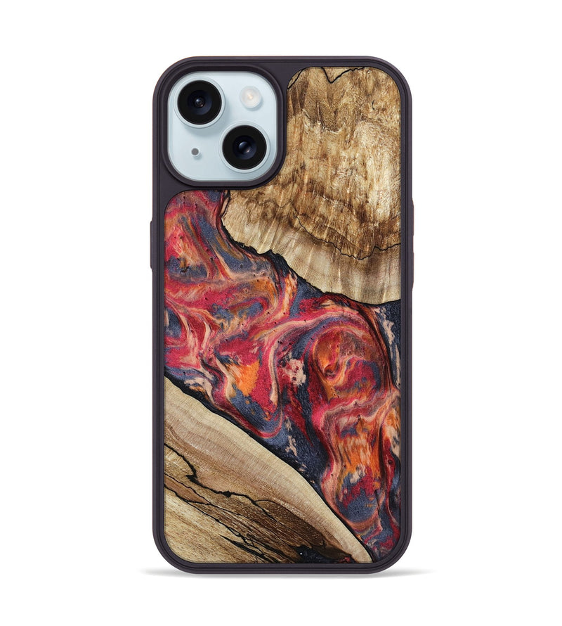 iPhone 15 Wood Phone Case - Andy (Red, 801623)