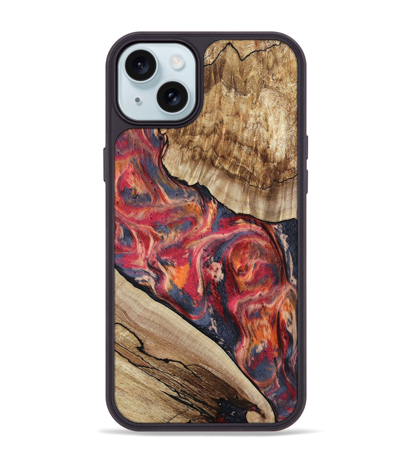 iPhone 15 Plus Wood Phone Case - Andy (Red, 801623)