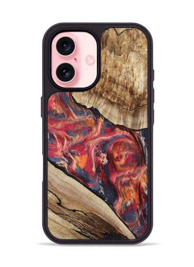 iPhone 16 Wood Phone Case - Andy (Red, 801623)