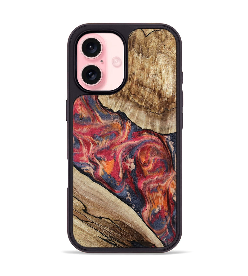 iPhone 16 Wood Phone Case - Andy (Red, 801623)