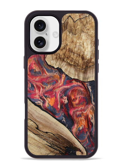 iPhone 16 Plus Wood Phone Case - Andy (Red, 801623)