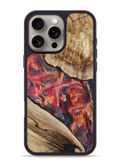 iPhone 16 Pro Max Wood Phone Case - Andy (Red, 801623)