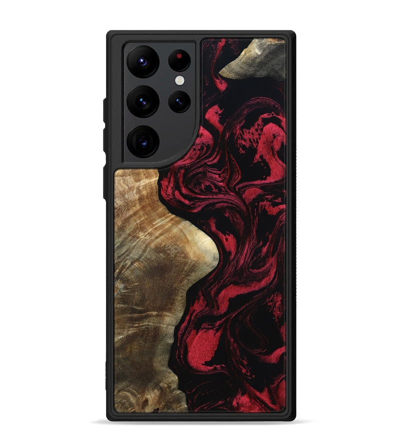 Galaxy S22 Ultra Wood Phone Case - Mat (Red, 801626)