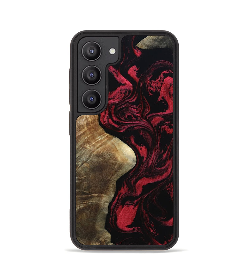 Galaxy S23 Wood Phone Case - Mat (Red, 801626)