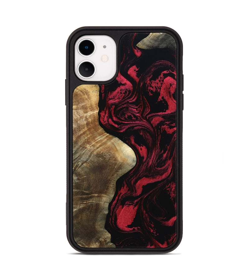 iPhone 11 Wood Phone Case - Mat (Red, 801626)