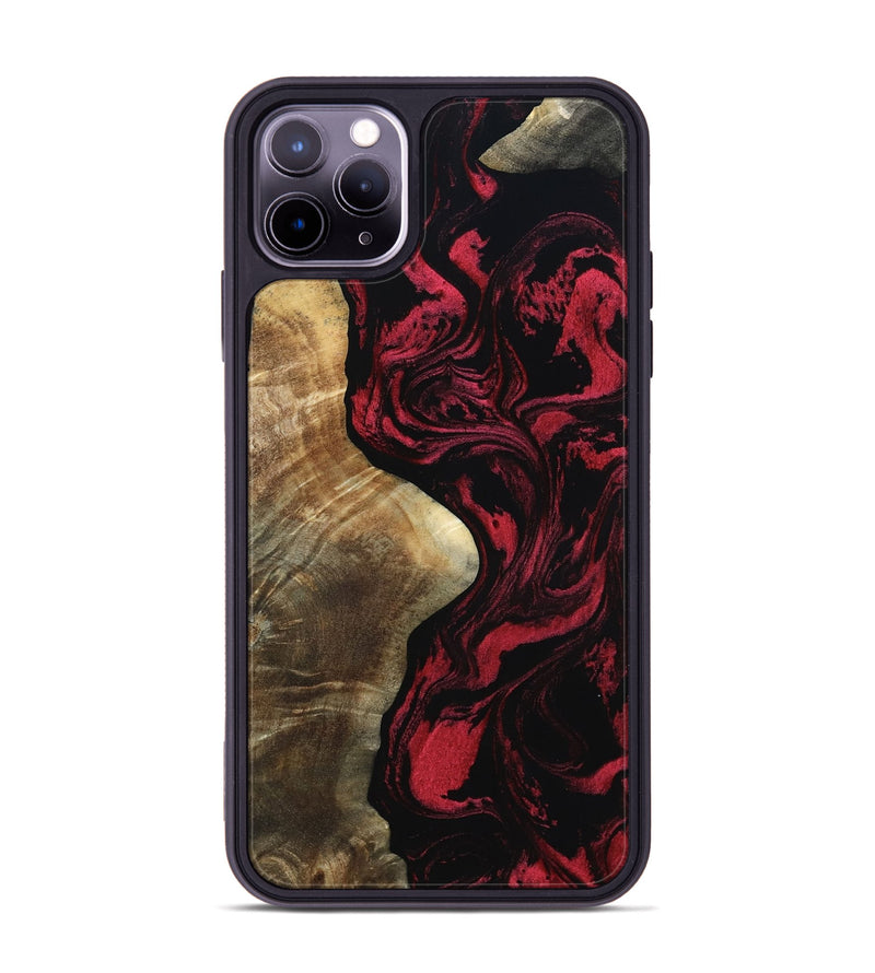 iPhone 11 Pro Max Wood Phone Case - Mat (Red, 801626)