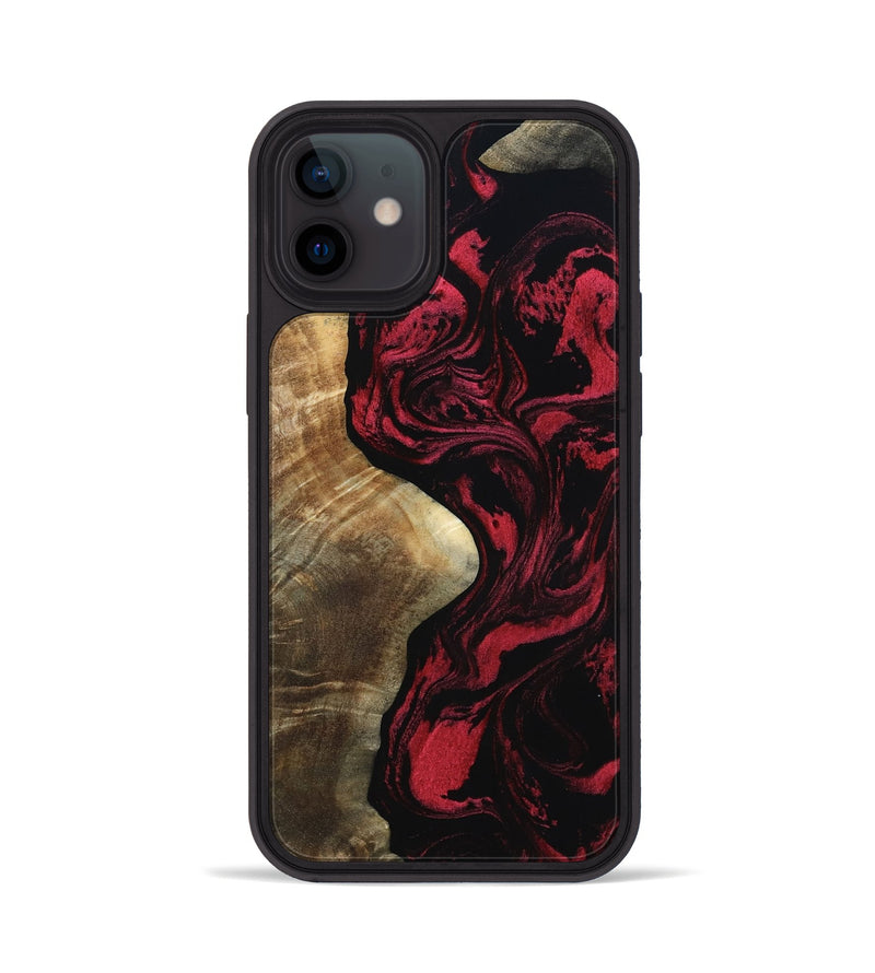 iPhone 12 Wood Phone Case - Mat (Red, 801626)