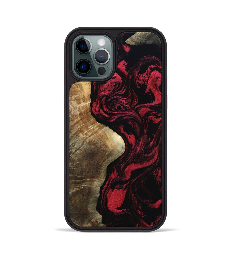 iPhone 12 Pro Wood Phone Case - Mat (Red, 801626)