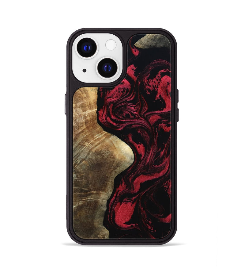 iPhone 13 Wood Phone Case - Mat (Red, 801626)
