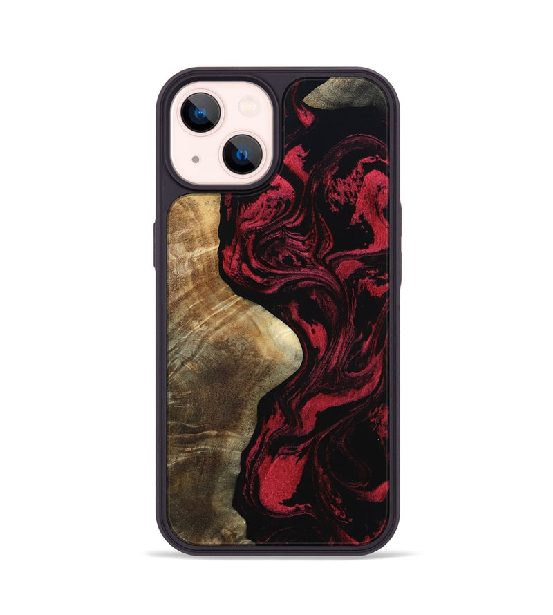 iPhone 14 Wood Phone Case - Mat (Red, 801626)
