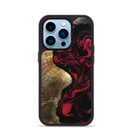 iPhone 14 Pro Wood Phone Case - Mat (Red, 801626)