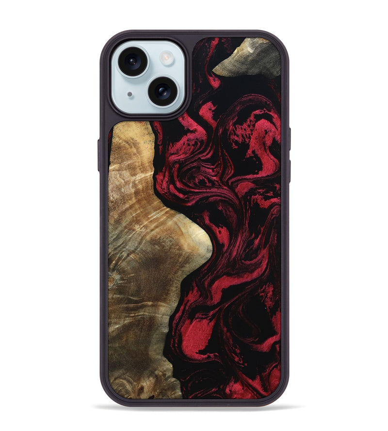 iPhone 15 Plus Wood Phone Case - Mat (Red, 801626)