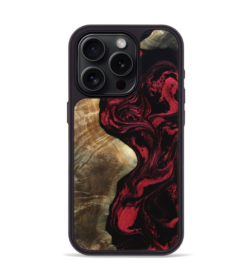 iPhone 15 Pro Wood Phone Case - Mat (Red, 801626)
