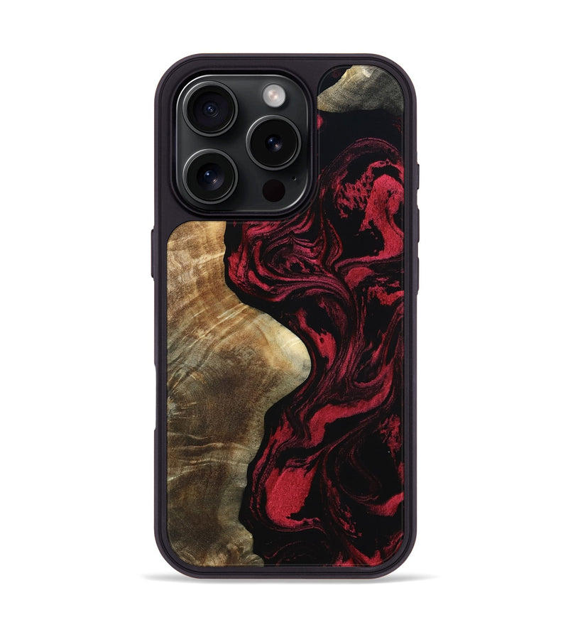 iPhone 16 Pro Wood Phone Case - Mat (Red, 801626)
