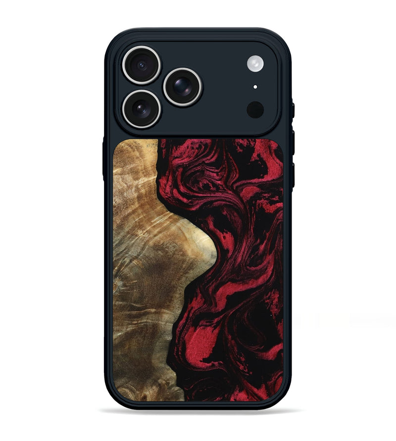 iPhone 17 Pro Max Wood Phone Case - Mat (Red, 801626)