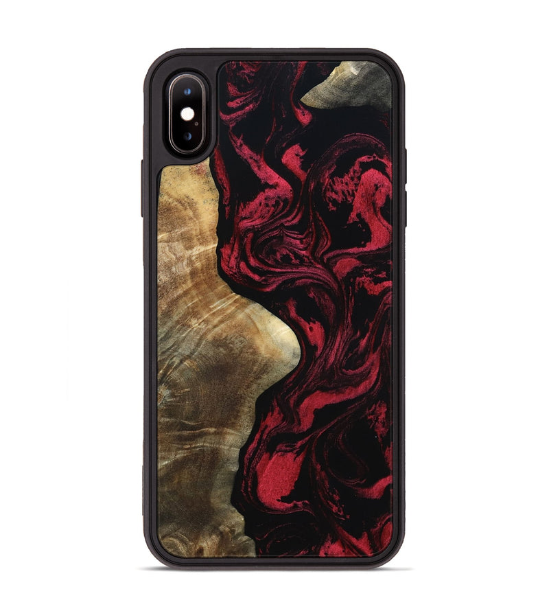iPhone Xs Max Wood Phone Case - Mat (Red, 801626)