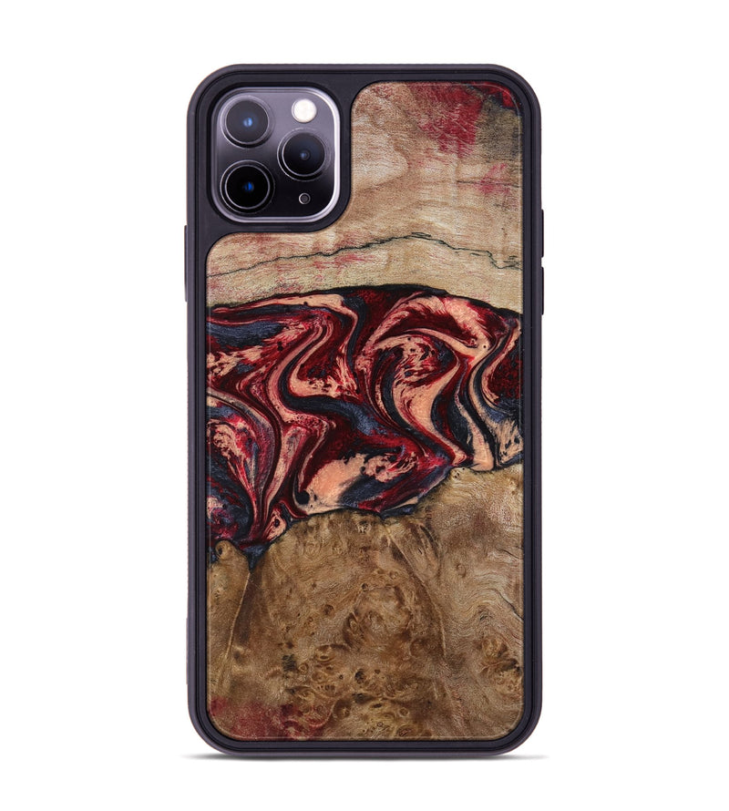 iPhone 11 Pro Max Wood Phone Case - Hayes (Red, 801627)
