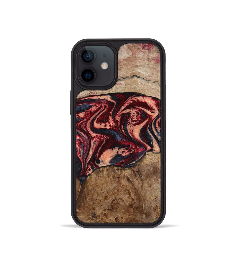 iPhone 12 mini Wood Phone Case - Hayes (Red, 801627)