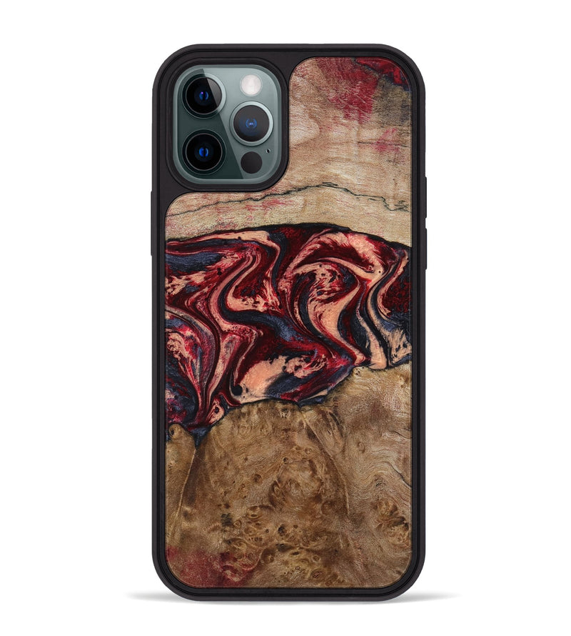 iPhone 12 Pro Max Wood Phone Case - Hayes (Red, 801627)