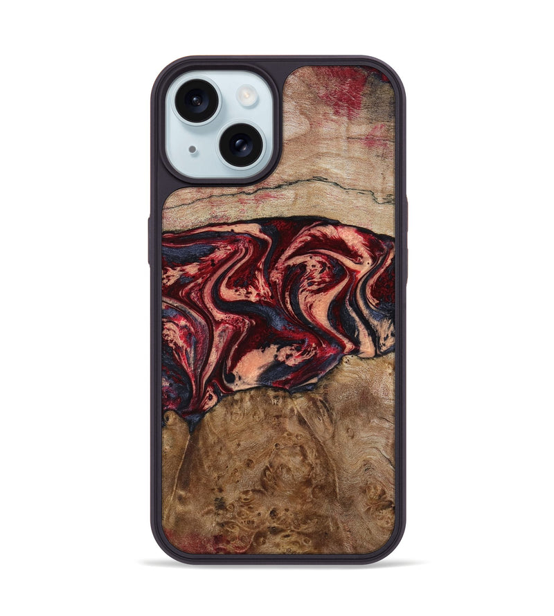 iPhone 15 Wood Phone Case - Hayes (Red, 801627)