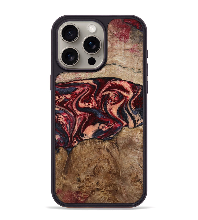 iPhone 15 Pro Max Wood Phone Case - Hayes (Red, 801627)