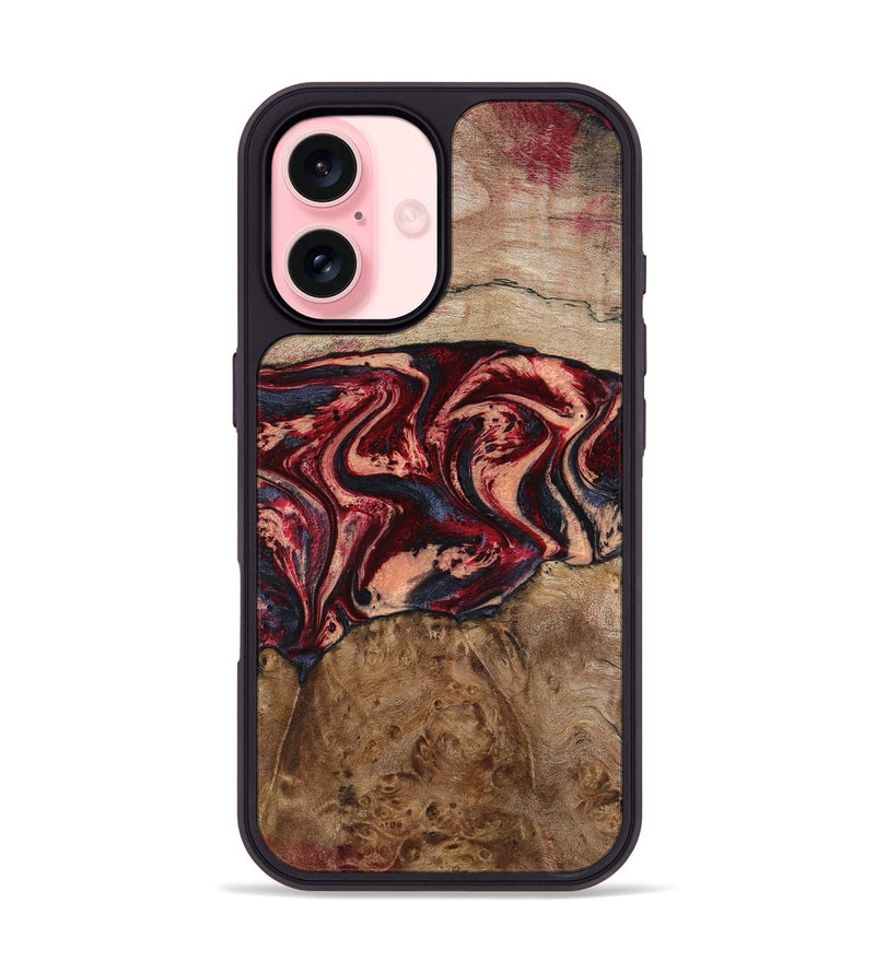 iPhone 16 Wood Phone Case - Hayes (Red, 801627)