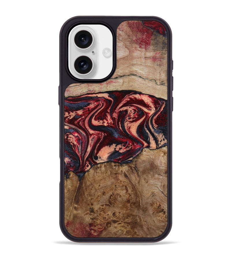iPhone 16 Plus Wood Phone Case - Hayes (Red, 801627)