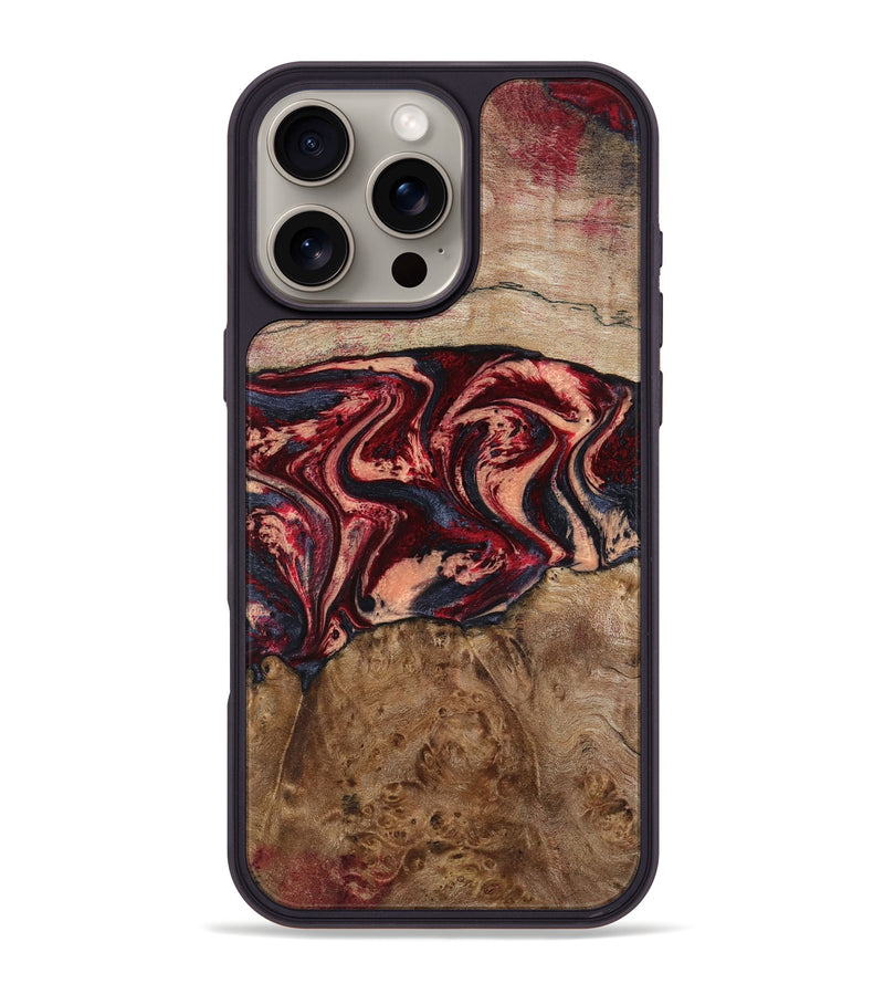 iPhone 16 Pro Max Wood Phone Case - Hayes (Red, 801627)