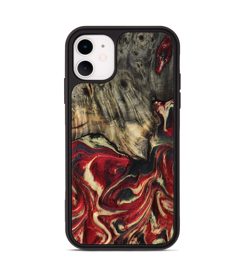 iPhone 11 Wood Phone Case - April (Red, 801628)